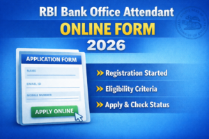 RBI Bank Office Attendant Online Form 2026 apply online image showing registration, eligibility and application process
