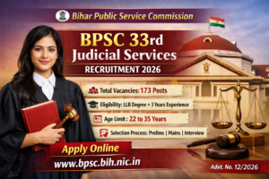 BPSC 33rd Judicial Services Recruitment 2026 Notification Image
