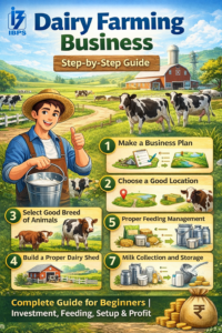 Dairy farming business idea step by step guide for beginners with setup, cow breeds, feeding, and profit tips