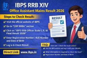 IBPS RRB XIV Office Assistant Mains Result 2026 check online for RRB Clerk result download