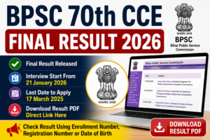 BPSC 70th CCE Final Result 2026 Out Download Result PDF
