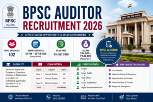 BPSC Auditor Recruitment 2026 exam date announced for 102 vacancie