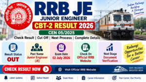 RRB JE CBT-2 Result 2026 – Junior Engineer Result Check