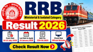 RRB Ministerial & Isolated Category Result 2026 – Check Result