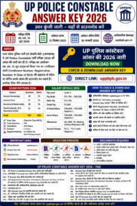 UP Police Constable Answer Key 2026 Download PDF, Answer Key Released, Exam Date, Exam Pattern, Objection Link and Direct Download Details