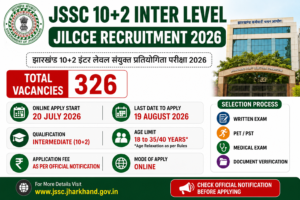 JSSC 10+2 Inter Level JILCCE Recruitment 2026