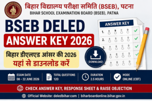 Bihar BSEB DELED Answer Key 2026 Download