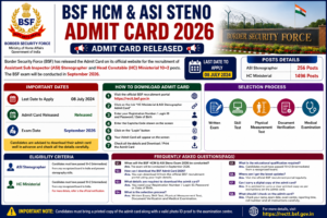 BSF HCM & ASI Steno Admit Card 2026