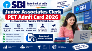 SBI Junior Associates Clerk PET Admit Card 2026