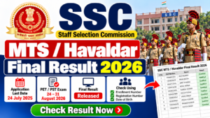 SSC MTS Havaldar Final Result 2026 – Check Result Online