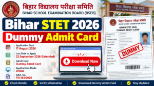 Bihar STET Dummy Admit Card 2026 – Download Dummy Hall Ticket