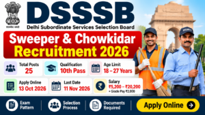 DSSSB Sweeper and Chowkidar Recruitment 2026 Online Form
