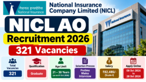 NICL AO Recruitment 2026 – 321 Vacancies, Eligibility, Age Limit, Salary and Apply Online
