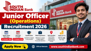 South Indian Bank Junior Officer Recruitment 2026